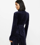 Sensual Velour Robe Top BLUE TRIUMPH BLUE TRIUMPH