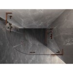 MEXEN/S - Lunar L sprchový kout čtvrtkruh křídlový pravá 80 x 70, transparent, růžové zlato 833L-080P-070L-60-00