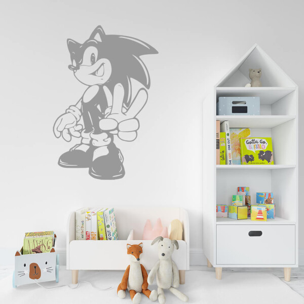 Samolepka Postava Ježek Sonic Barva: šedá, Velikost: 60 x 41 cm