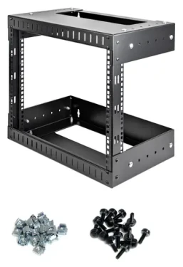 StarTech Nástěnný regál 8U černý / Nástěnný regál / nosnost 61,2 kg / hloubka 305 mm / ocel (RK812WALLOA)