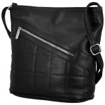 Trendy dámská koženková crossbody kabelka Carlina, černá