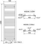 MEXEN/S - Hades radiátor + topná tyč 1500 x 500 mm, 900 W, antracit W104-1500-500-2900-66