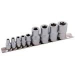 LEVIOR 17255 Sada GOLA nástrčných hlavic TORX, 1/2"+1/4", 9ks, E5-E18, CrV