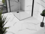 MEXEN/S - Stone+ obdélníková sprchová vanička 120 x 70, bílá, mřížka černá 44107012-B