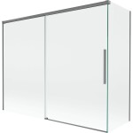 MEXEN/S - Rox vanová zástěna 2-křídlová posuvná 190 + 80 x 150, transparent, grafit metal 8C9-190-080-95-00