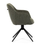 Židle jídelní a konferenční, zelená látka, černé kovové nohy, otočný mechanismus