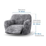 Bielastické potahy MARMO šedé relaxační křeslo (š. 70 - 90 cm)