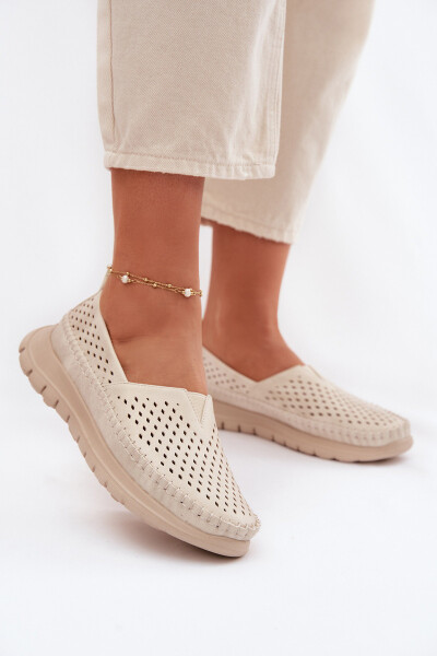 Vzdušné Lehká Dámská Mokasyny Sergio Leone MK099H Béžovo-Zlaté 40