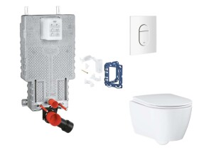 GROHE - Uniset Set předstěnové instalace, klozetu, sedátka SoftClose, tlačítka Arena Cosmopolitan a sady pro vhazování tablet, alpská bílá SANI15BB3127