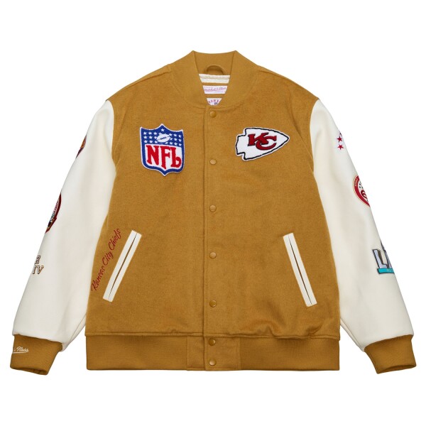Mitchell & Ness Pánská bunda Kansas City Chiefs NFL Dusted Varsity Créme Velikost: M