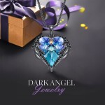 Náhrdelník Swarovski Elements Dark Angel Violet - andělská křídla, 40 cm + 5 cm (prodloužení)