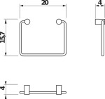 JIKA - Basic Držák na ručník 20 cm, chrom H3813A40044001