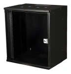 Equip Eco černá / Nástěnná skříň / 12U / 19" / 540x400 mm / skleněné dveře (EWM-12-5440-B)