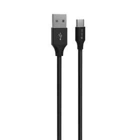 Devia Gracious Woven Cable černá / Kabel USB-A - USB-C / 2 m (6938595351150)