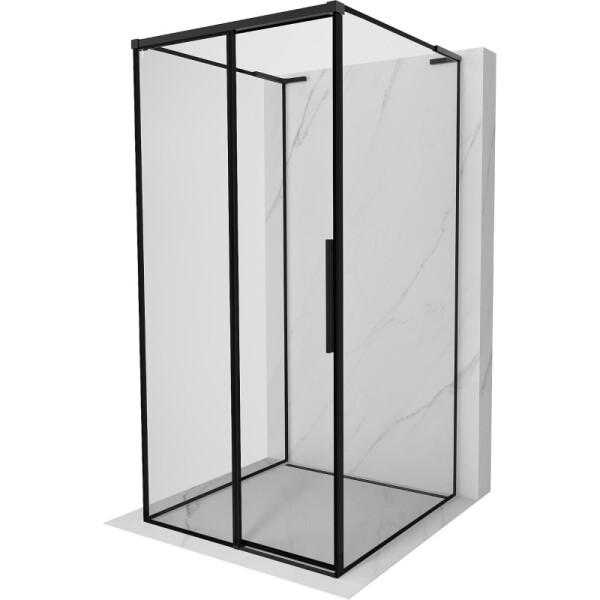 MEXEN/S - Rox-3S L sprchový kout 3 stěnný , posuvný levá 110 x 110, černá okraj, černá 8C2L-110-110-70-70-3S-L