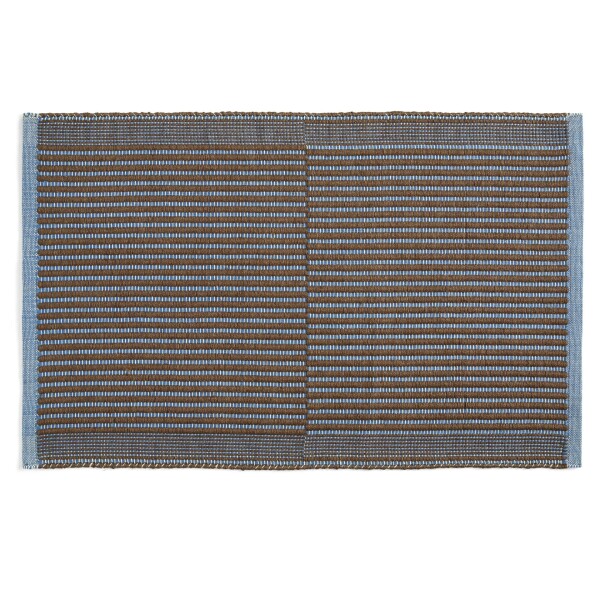 HAY Rohožka Tapis Chestnut and Blue 60 × 95 cm, hnědá barva, textil