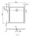 VILLEROY & BOCH - Futurion Flat Sprchová vanička, 90x90 cm, Quaryl, alpská bílá UDQ0900FFL1V-01