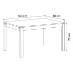 Jídelní stůl 140x88cm, mdf, divoký dub, HT-725 OAK