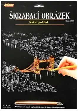 ARTLOVER Škrabací obrázek zlatý Tower Bridge v noci