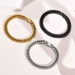 Pánský ocelový náramek Miami Cuban Gold 8 mm, Zlatá 19 cm