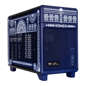 Thermaltake TR100 Koralie Edition modrá-bílá / PC skříň / Mini-ITX / SFF / 280 mm AIO / 21 l (CA-11A-00SPNN-AR)