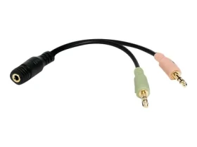 LogiLink CA0020 černá / Audio adaptér / Jack 3,5mm 4pin (F) na 2x Jack 3,5mm 3pin (M) / 0,15 m (CA0020)