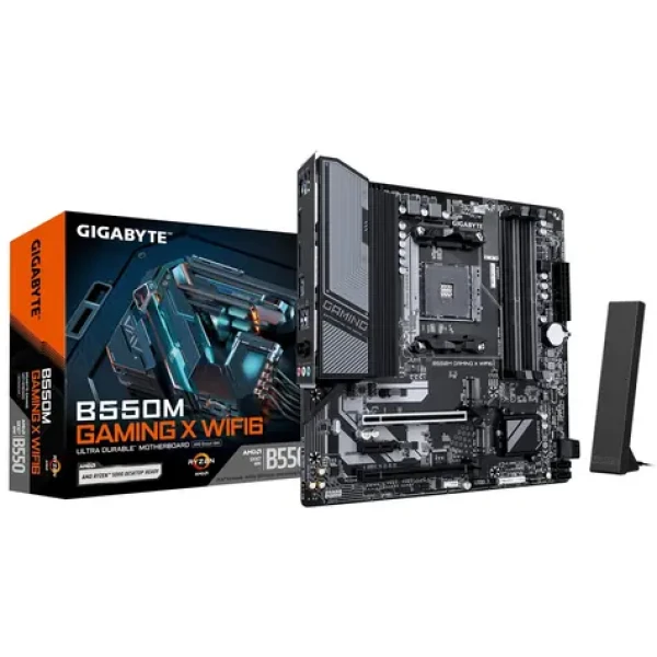 Gigabyte B550M Gaming X / AM4 / 4x DDR4 / PCIEx16 / 4x SATA / DP + HDMI / 1x GLAN / Wi-Fi6 / mATX (B550M GAMING X WIFI6)