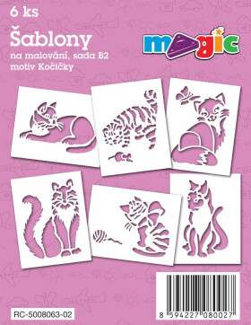 Magic šablony papírové sada B2 Kočičky 6 ks