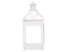 Kovová lucerna Mirja 50 cm, bílá antik