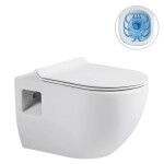 CERANO - Kompletní WC set Profi/Dure - bílá lesklá - WC tlačítko Duo/Bílá - pro zazdění - 51x35 CER-8050BD84278