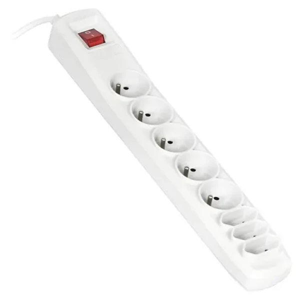 Activejet APN-8G/5M-GR šedá / Prodlužovací kabel / 8x zásuvka / 5 m / 230V / vypínač (APN-8g/5m-GR)