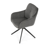 Židle jídelní, 180° otočný mechanismus, lanýžová voděodolná látka, černý kov