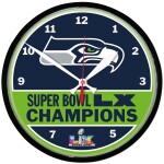 Hodiny Seattle Seahawks NFL Super Bowl LX Champions