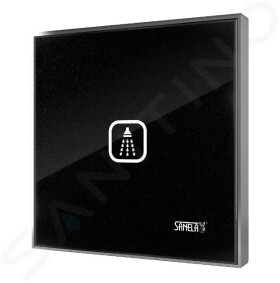 SANELA - Příslušenství Dotykové tlačítko pro ovládání sprchy, metalická černá/bílá SLS 30D