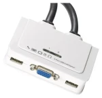EFB EB977 bílá / KVM přepínač / 2 porty / VGA / USB / Audio / kabely 2x 0,9 m (EB977)