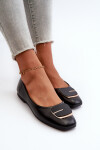Dámské baletky z ekokože s ozdobou Černé Edoslli 38