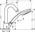 HANSGROHE - Logis Baterie na okraj vany, 3-otvorová instalace, chrom 71310000