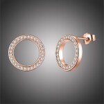 Stříbrné náušnice se zirkony Lydia Gold, stříbro 925/1000, Zlatá