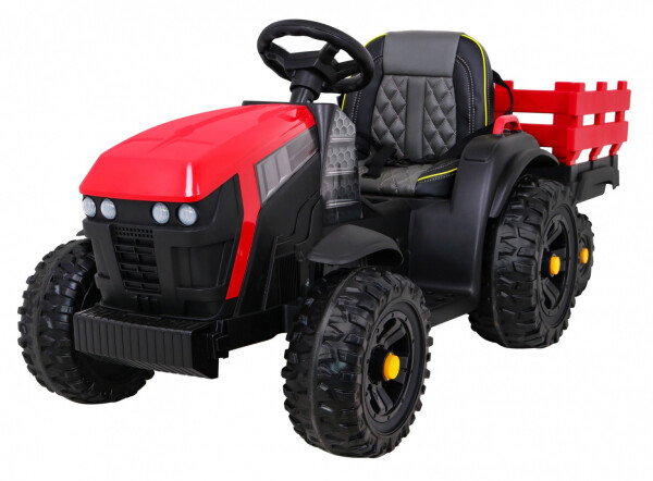 Mamido Dětský elektrický traktor Farmer s vlečkou a lopatou červený