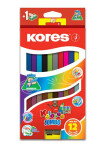 Kores Jumbo DUO trojhranné pastelky ořezávátkem 12 barev
