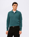 Armedangels Longsleeve Knit Poloshirt 3653 petrol velvet M