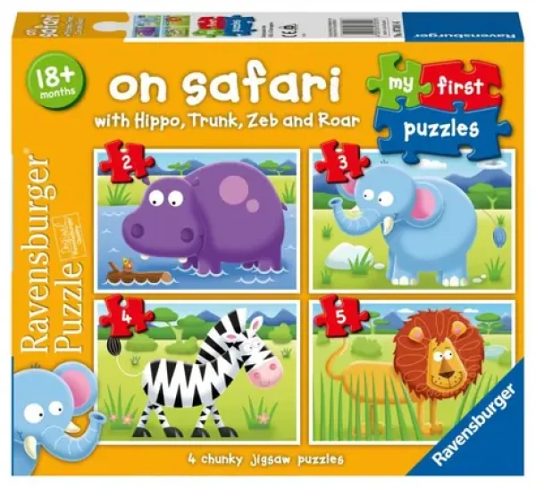 RAVENSBURGER Moje první puzzle: Na safari 4v1 2,3,4,5 dílků
