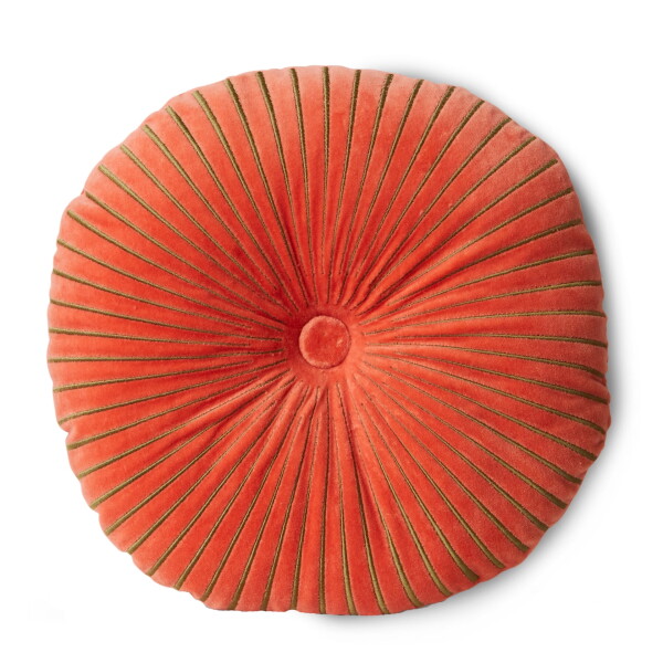 HK living Dekorativní sametový polštář Sienna Ø 50 cm, oranžová barva, textil