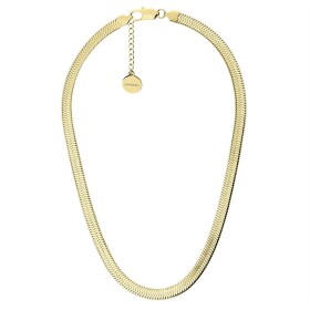 Ocelový náhrdelník Monica Gold 6.5 mm plochý had, chirurgická ocel, Zlatá 43 cm + 5 cm (prodloužení)