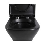 CERANO - WC kombi Hugo, Rimless - bezokrajové splachování + Slim/SoftClose sedátko - spodní/zadní odpad - černá matná - 63,5x35,5 CER-538762
