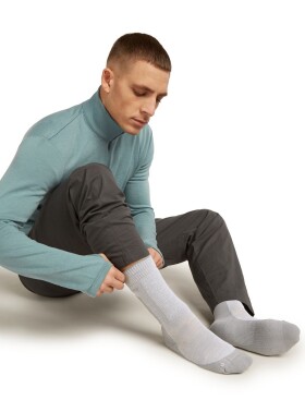 Pánské merino turistické ponožky ICEBREAKER Mens Hike+ Medium Crew, Ether/Alloy velikost: 47-49 (XL)