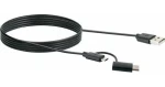 Schwaiger USB-C a USB-A na Micro-USB kabel černá / USB kabel / 1 m / stíněný (CK3112533)