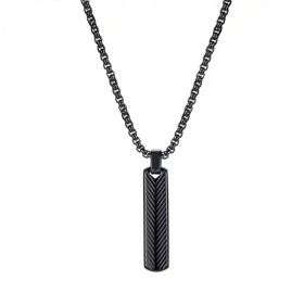 Pánský náhrdelník Simon Black - chirurgická ocel, Černá 60 cm