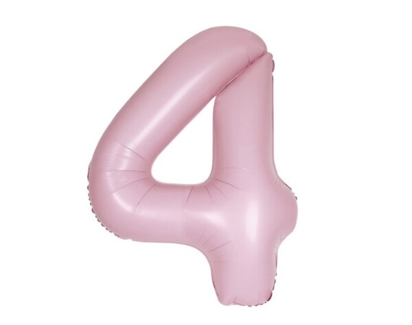 Balónek narozeniny číslo 4 světle růžové 86 cm Balónek narozeniny číslo 4 světle růžové 86 cm