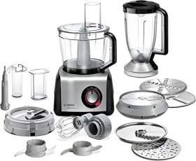 BOSCH MC812M865 černá / Kuchyňský robot / 1250 W / 3.9 L / šlehání / sekání / strouhání / drcení / krájení (MC812M865)